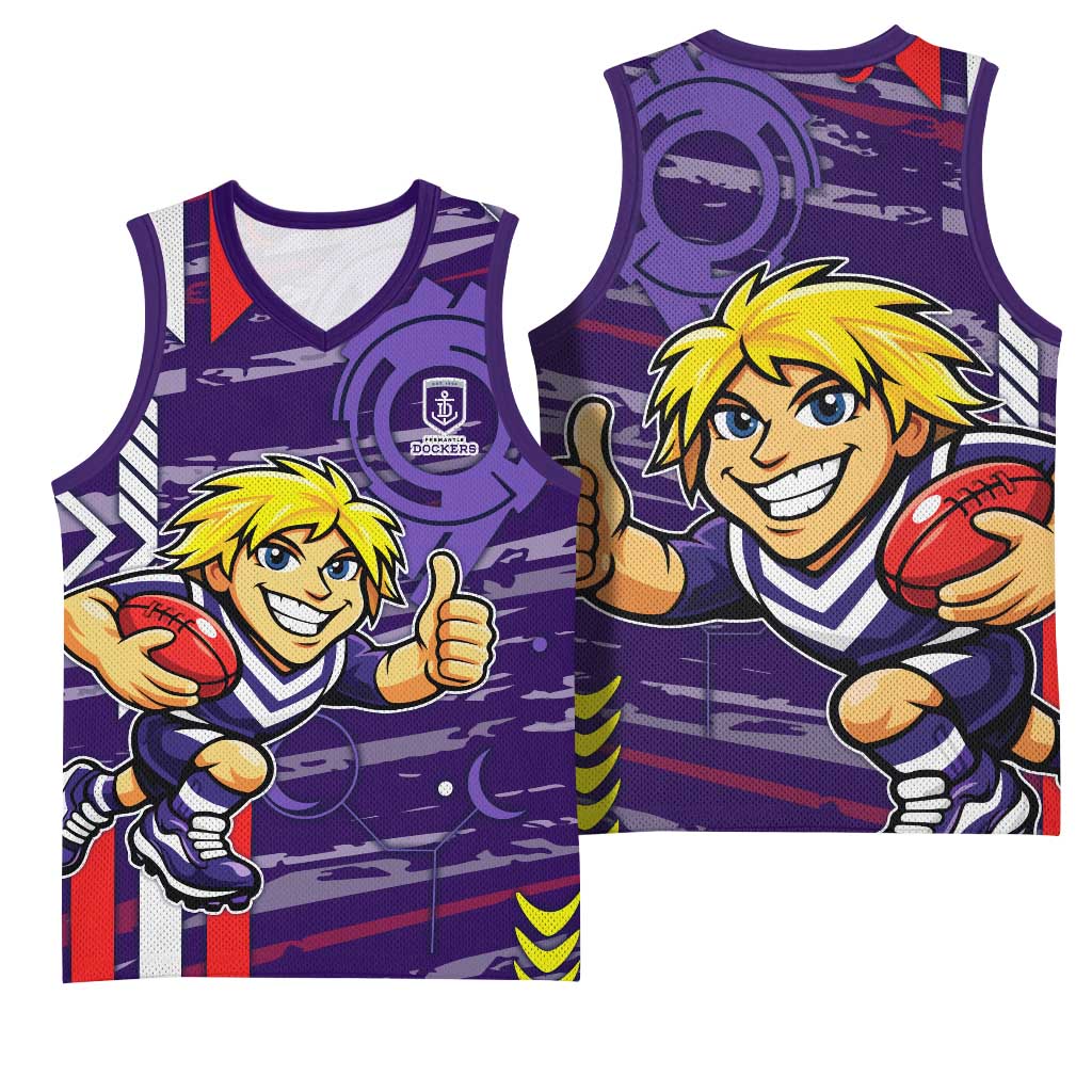 Fremantle Dockers Basketball Jersey Mascot Cartoon Football Illustration Style