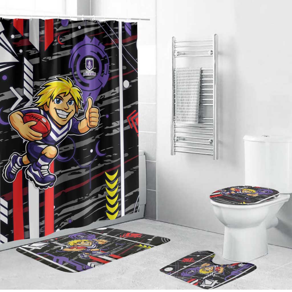 Fremantle Dockers Bathroom Set Mascot Cartoon Football Illustration Style