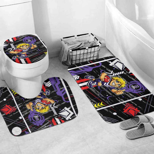 Fremantle Dockers Bathroom Set Mascot Cartoon Football Illustration Style