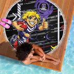 Fremantle Dockers Beach Blanket Mascot Cartoon Football Illustration Style
