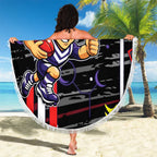 Fremantle Dockers Beach Blanket Mascot Cartoon Football Illustration Style