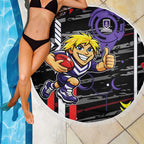 Fremantle Dockers Beach Blanket Mascot Cartoon Football Illustration Style