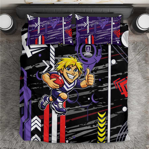 Fremantle Dockers Bedding Set Mascot Cartoon Football Illustration Style