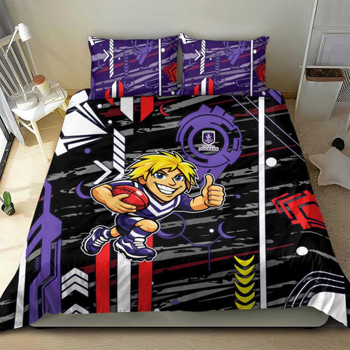 Fremantle Dockers Bedding Set Mascot Cartoon Football Illustration Style