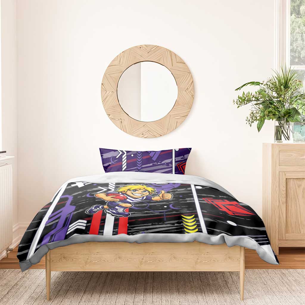 Fremantle Dockers Bedding Set Mascot Cartoon Football Illustration Style