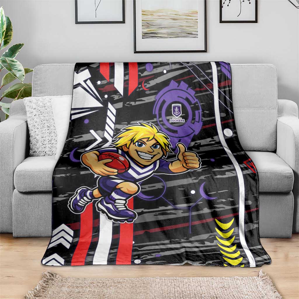 Fremantle Dockers Blanket Mascot Cartoon Football Illustration Style