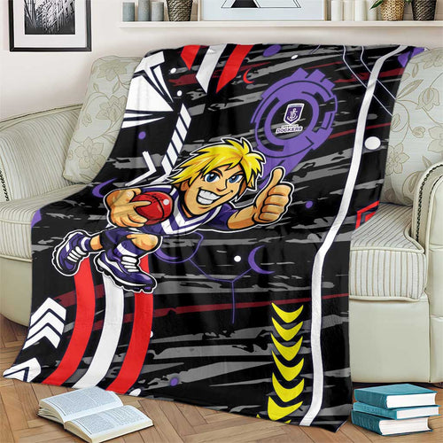 Fremantle Dockers Blanket Mascot Cartoon Football Illustration Style