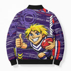 Fremantle Dockers Bomber Puffer Jacket Mascot Cartoon Football Illustration Style