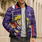 Fremantle Dockers Bomber Puffer Jacket Mascot Cartoon Football Illustration Style