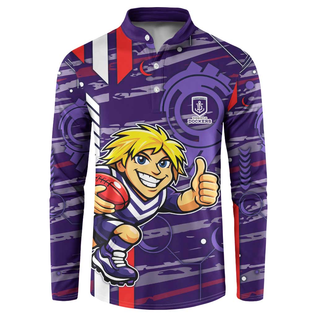 Fremantle Dockers Button Sweatshirt Mascot Cartoon Football Illustration Style