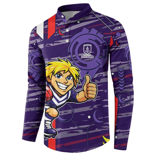 Fremantle Dockers Button Sweatshirt Mascot Cartoon Football Illustration Style