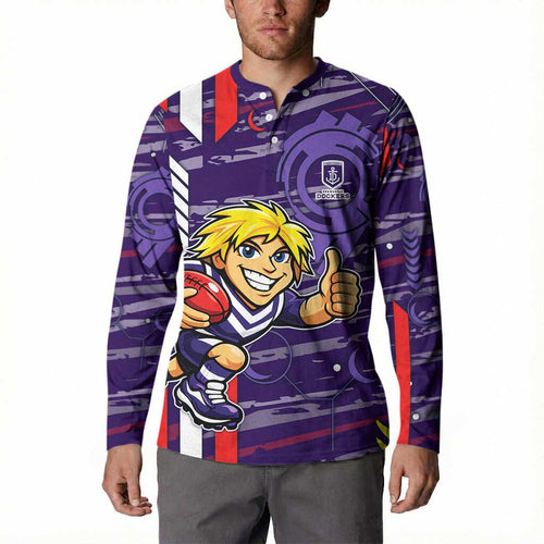 Fremantle Dockers Button Sweatshirt Mascot Cartoon Football Illustration Style