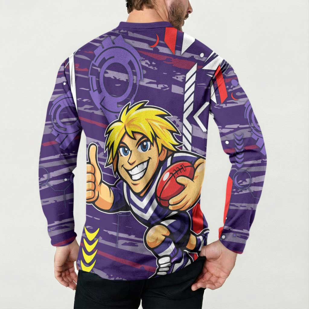 Fremantle Dockers Button Sweatshirt Mascot Cartoon Football Illustration Style