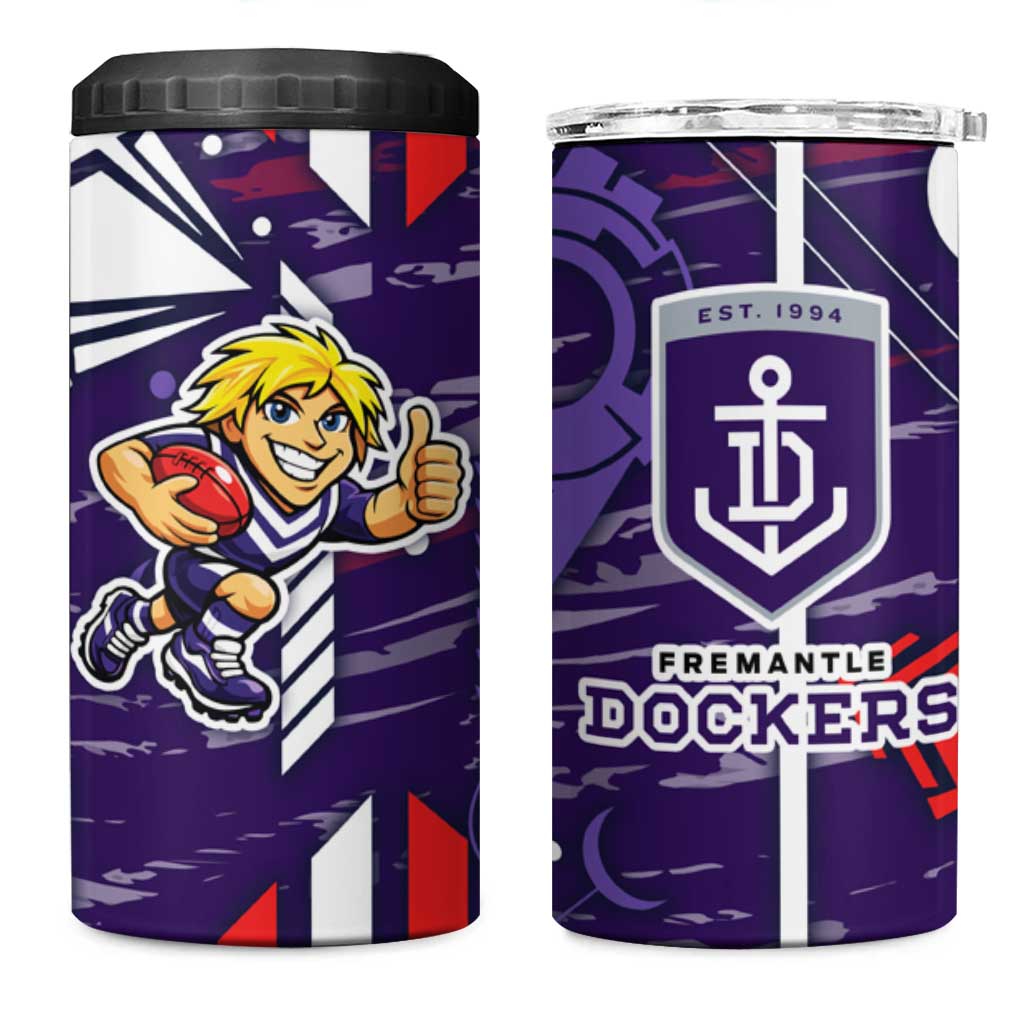 Fremantle Dockers 4 in 1 Can Cooler Tumbler Mascot Cartoon Football Illustration Style
