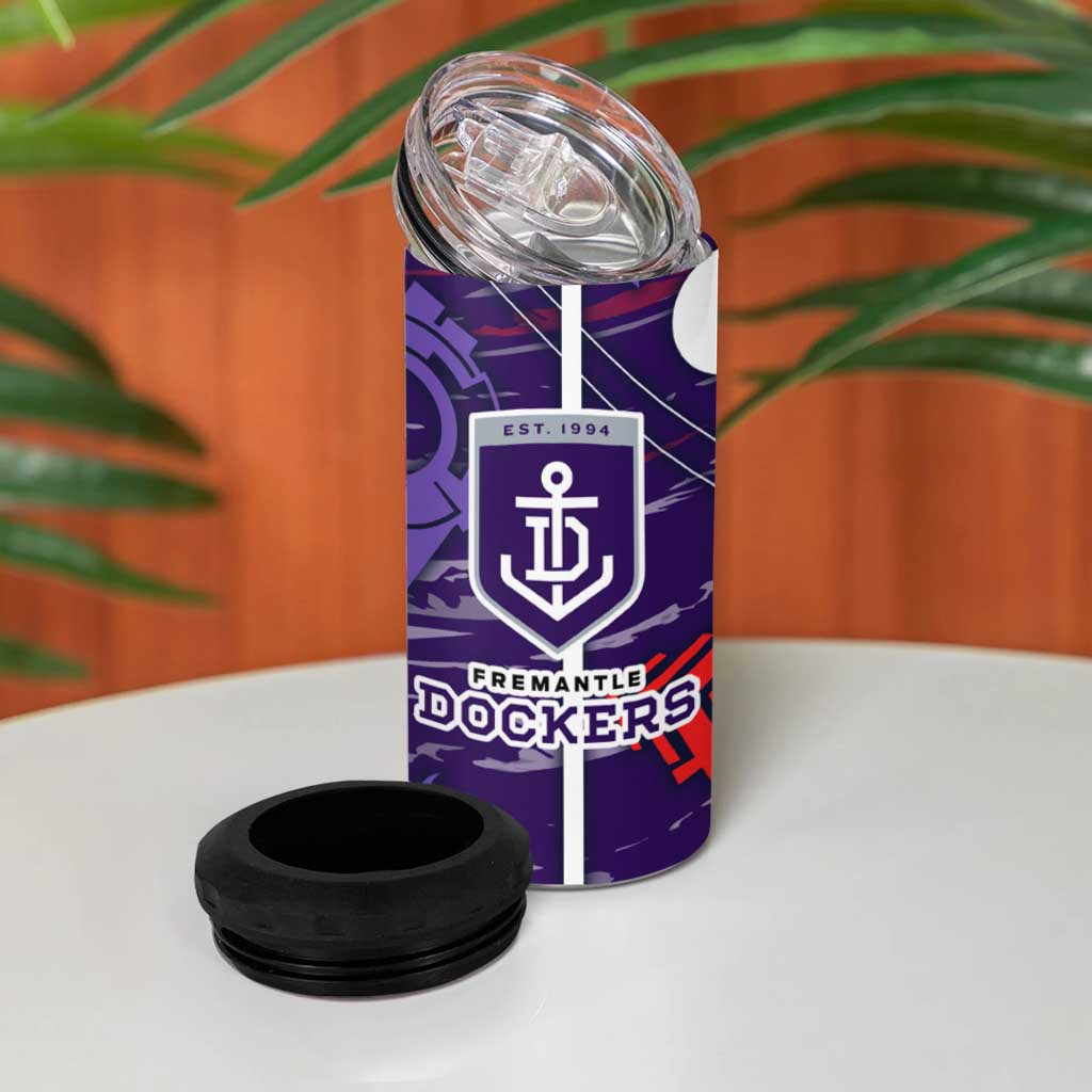 Fremantle Dockers 4 in 1 Can Cooler Tumbler Mascot Cartoon Football Illustration Style