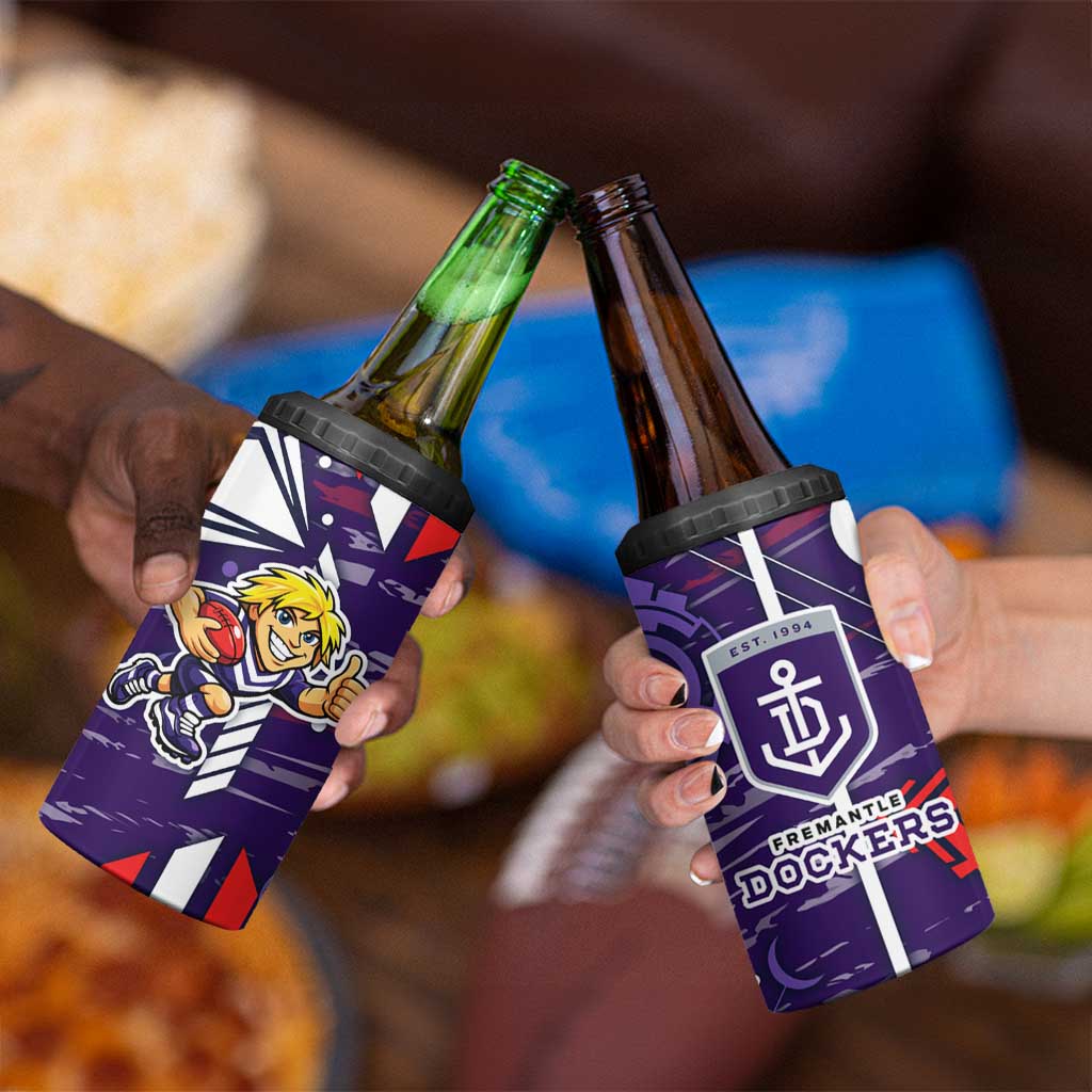 Fremantle Dockers 4 in 1 Can Cooler Tumbler Mascot Cartoon Football Illustration Style