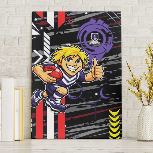 Fremantle Dockers Canvas Wall Art Mascot Cartoon Football Illustration Style