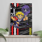 Fremantle Dockers Canvas Wall Art Mascot Cartoon Football Illustration Style