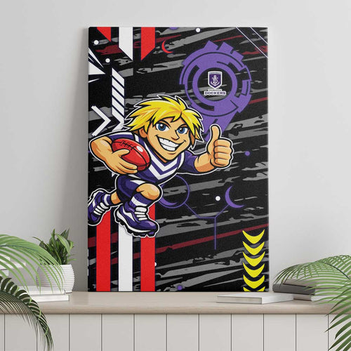 Fremantle Dockers Canvas Wall Art Mascot Cartoon Football Illustration Style