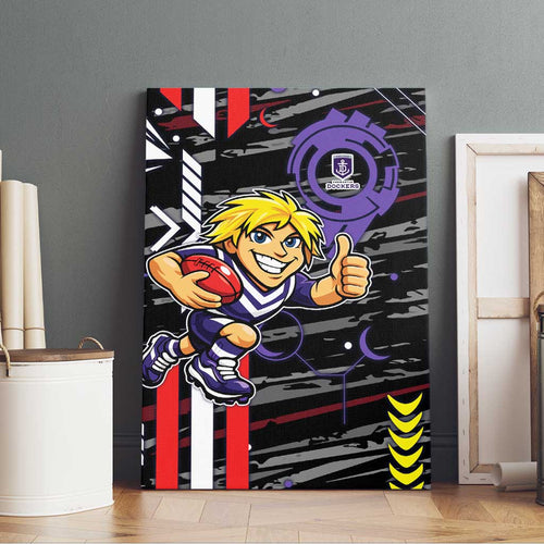 Fremantle Dockers Canvas Wall Art Mascot Cartoon Football Illustration Style