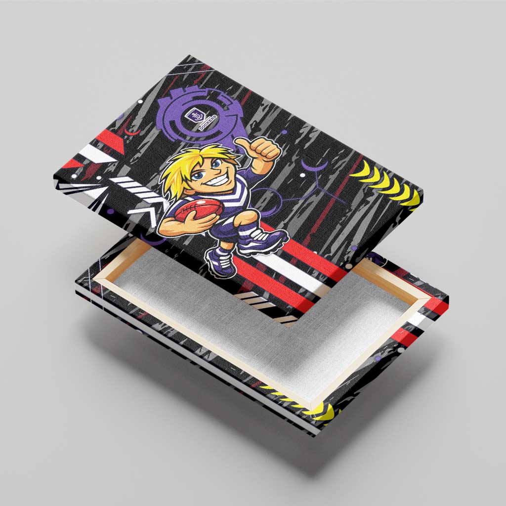 Fremantle Dockers Canvas Wall Art Mascot Cartoon Football Illustration Style