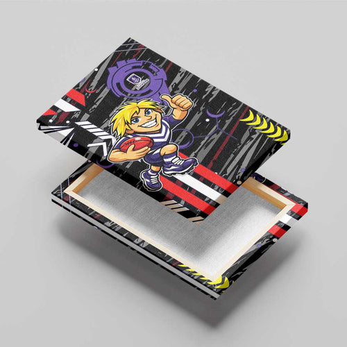 Fremantle Dockers Canvas Wall Art Mascot Cartoon Football Illustration Style
