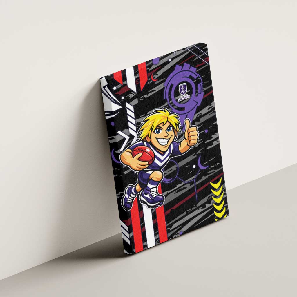 Fremantle Dockers Canvas Wall Art Mascot Cartoon Football Illustration Style