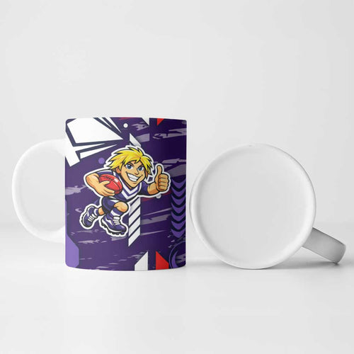 Fremantle Dockers Ceramic Mug Mascot Cartoon Football Illustration Style
