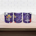 Fremantle Dockers Ceramic Mug Mascot Cartoon Football Illustration Style