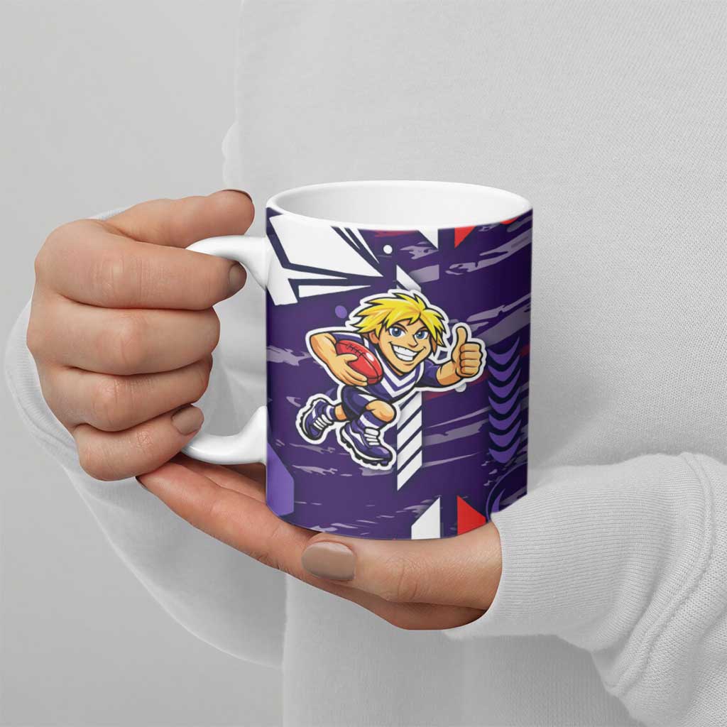 Fremantle Dockers Ceramic Mug Mascot Cartoon Football Illustration Style