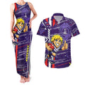 Fremantle Dockers Couples Matching Tank Maxi Dress and Hawaiian Shirt Mascot Cartoon Football Illustration Style
