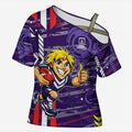 Fremantle Dockers Cross Shoulder Shirt Mascot Cartoon Football Illustration Style