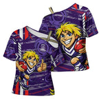 Fremantle Dockers Cross Shoulder Shirt Mascot Cartoon Football Illustration Style