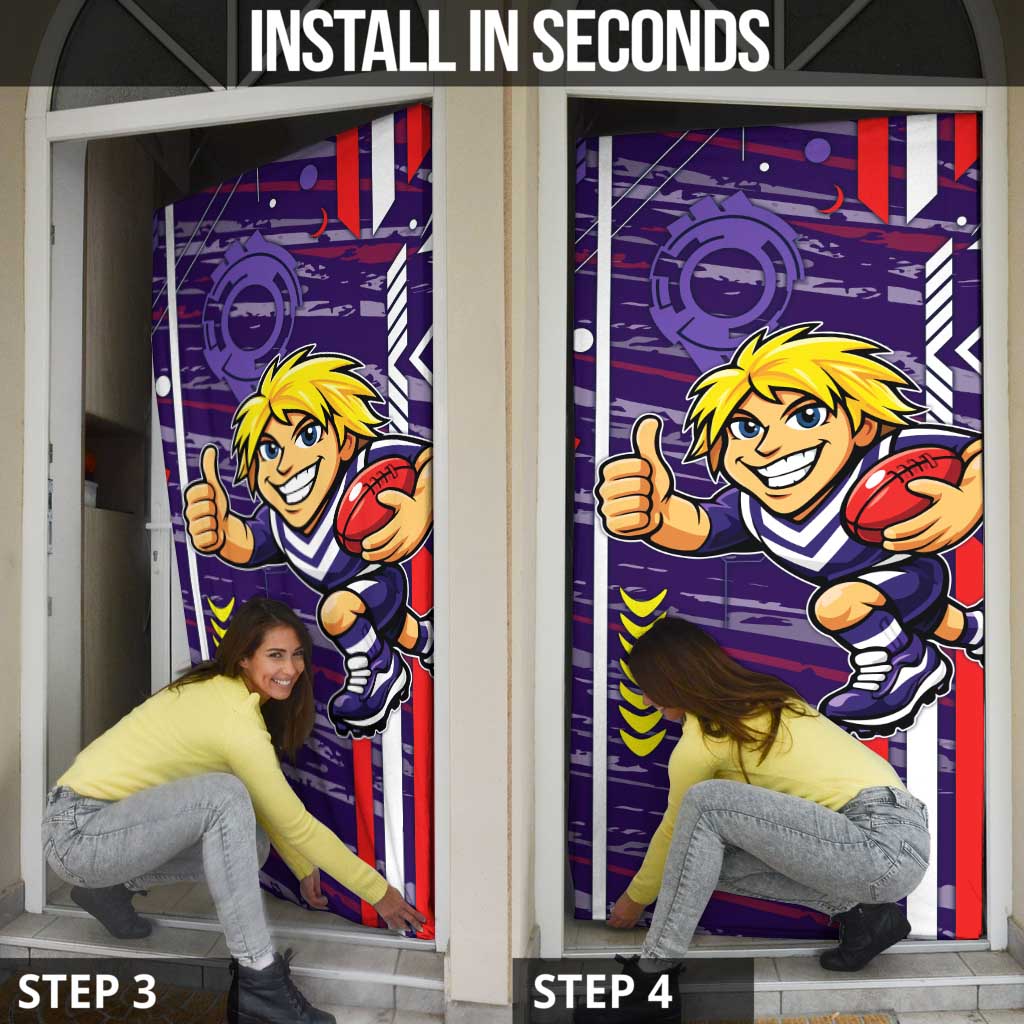 Fremantle Dockers Door Cover Mascot Cartoon Football Illustration Style