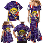 Fremantle Dockers Family Matching Mermaid Dress and Hawaiian Shirt Mascot Cartoon Football Illustration Style