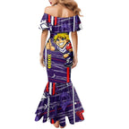 Fremantle Dockers Family Matching Mermaid Dress and Hawaiian Shirt Mascot Cartoon Football Illustration Style