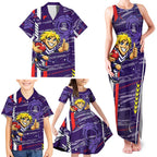 Fremantle Dockers Family Matching Tank Maxi Dress and Hawaiian Shirt Mascot Cartoon Football Illustration Style