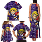 Fremantle Dockers Family Matching Tank Maxi Dress and Hawaiian Shirt Mascot Cartoon Football Illustration Style
