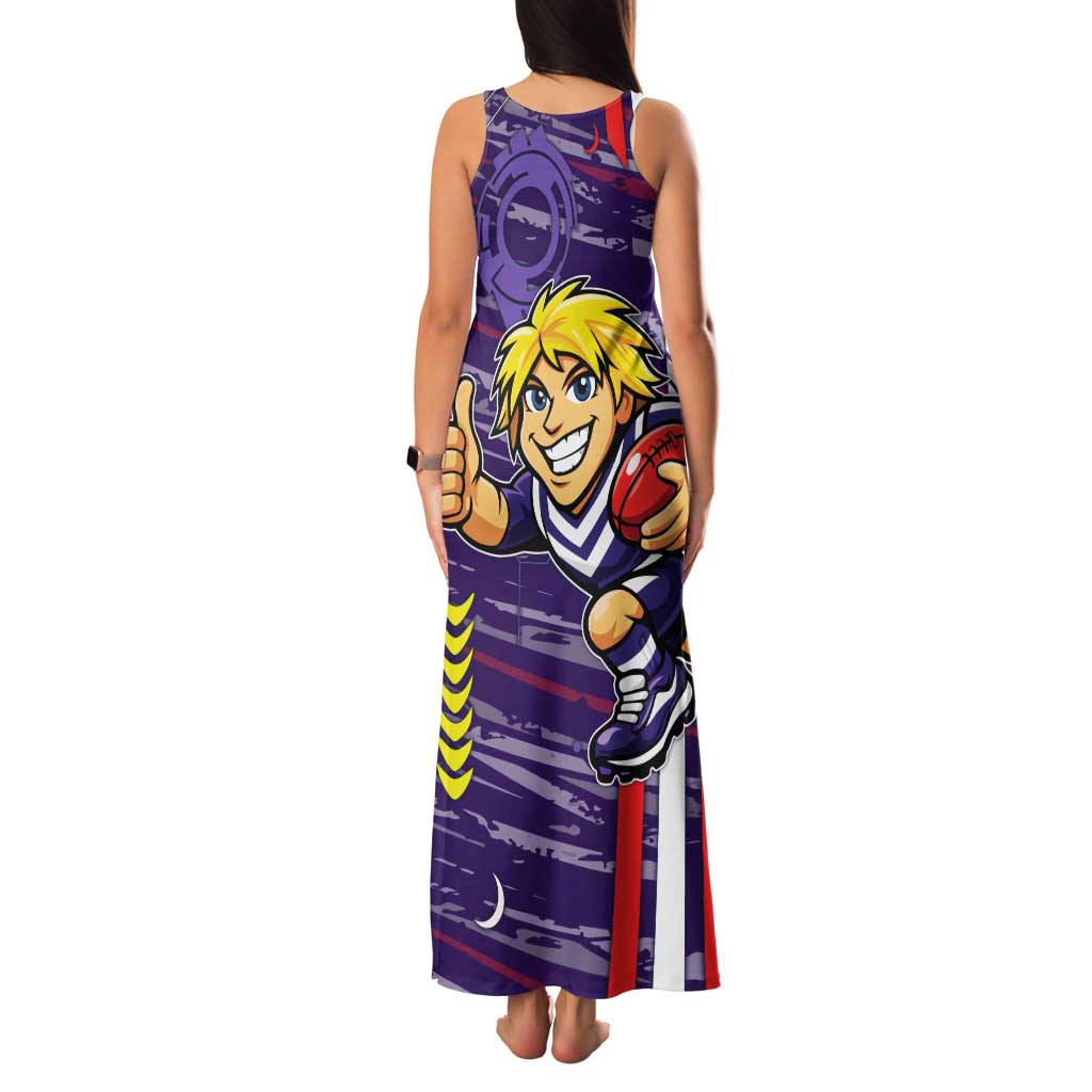 Fremantle Dockers Family Matching Tank Maxi Dress and Hawaiian Shirt Mascot Cartoon Football Illustration Style