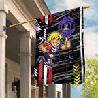 Fremantle Dockers Garden Flag Mascot Cartoon Football Illustration Style
