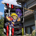 Fremantle Dockers Garden Flag Mascot Cartoon Football Illustration Style