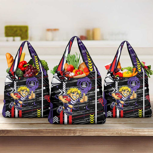 Fremantle Dockers Grocery Bag Mascot Cartoon Football Illustration Style