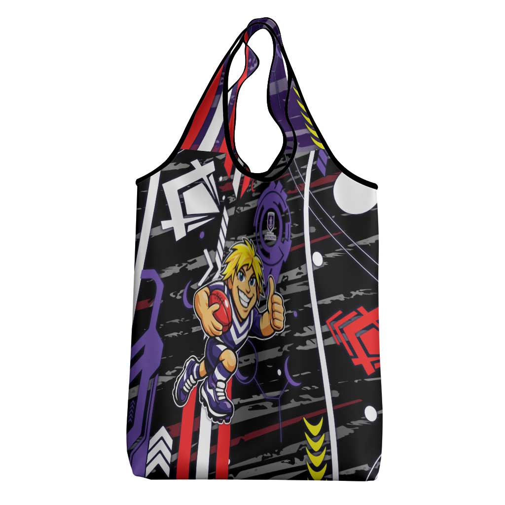 Fremantle Dockers Grocery Bag Mascot Cartoon Football Illustration Style