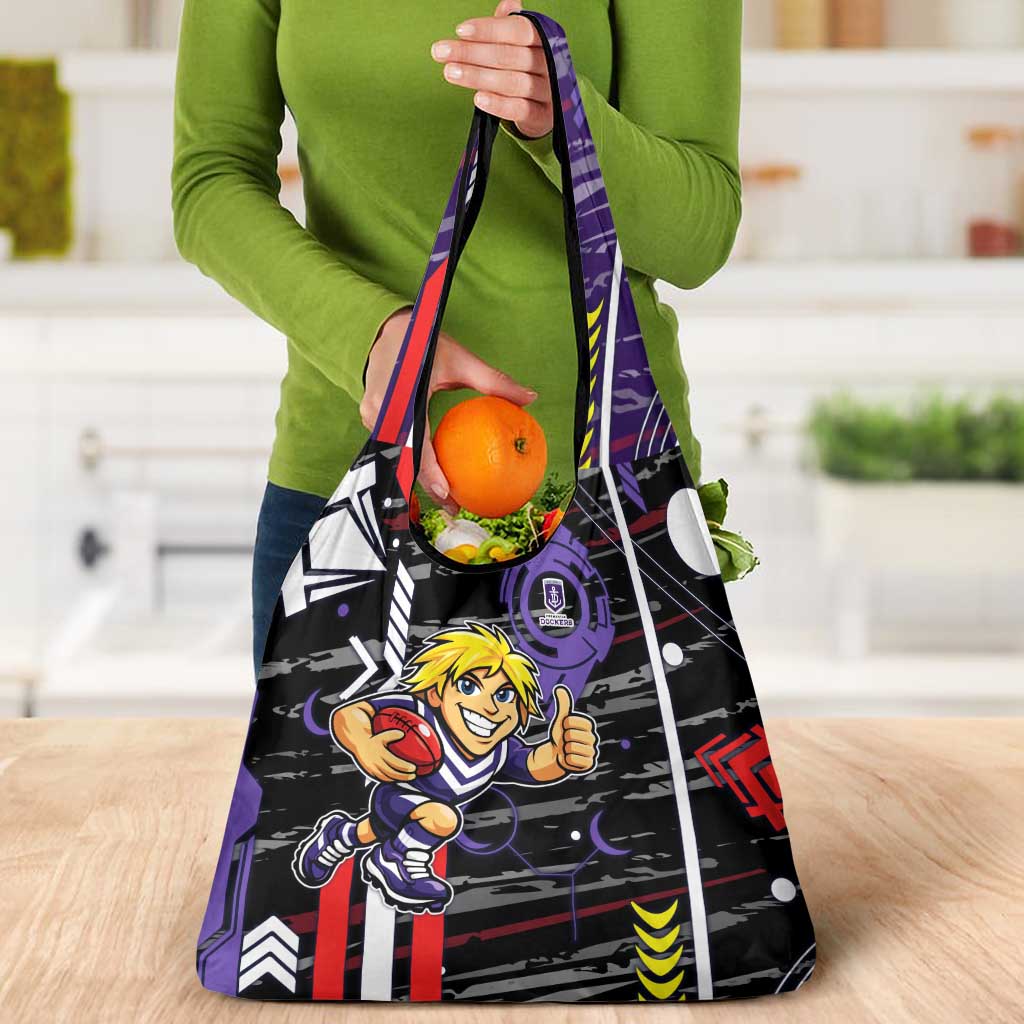 Fremantle Dockers Grocery Bag Mascot Cartoon Football Illustration Style