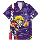 Fremantle Dockers Hawaiian Shirt Mascot Cartoon Football Illustration Style