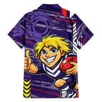 Fremantle Dockers Hawaiian Shirt Mascot Cartoon Football Illustration Style