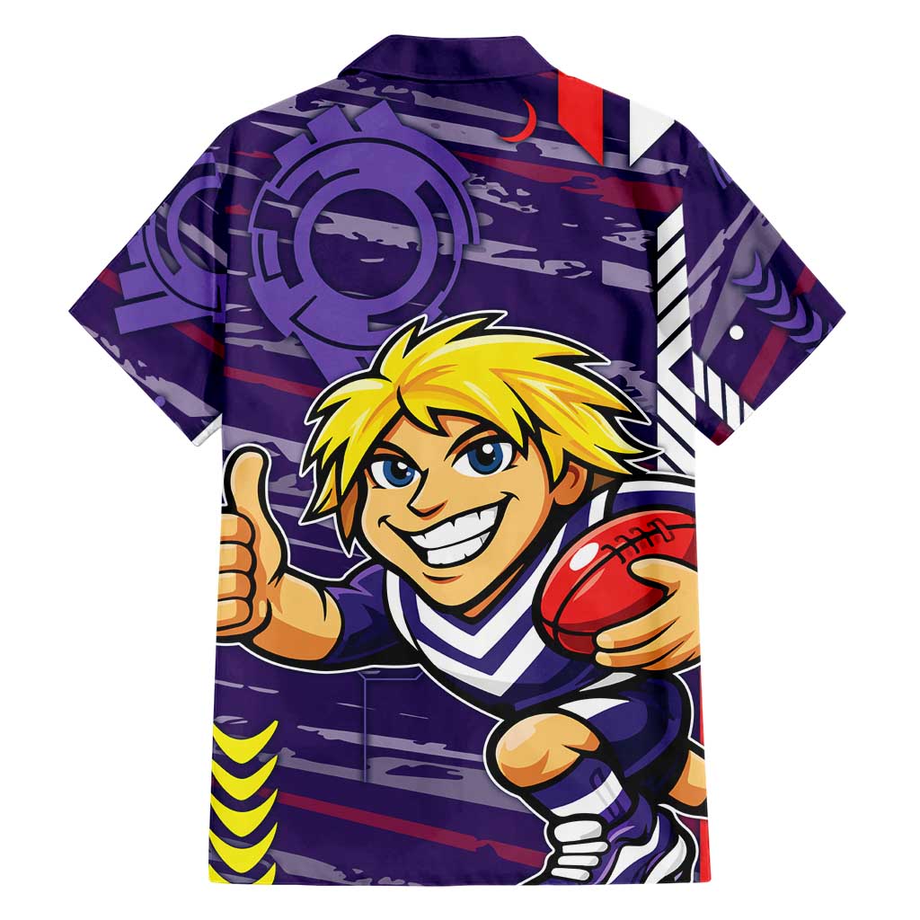 Fremantle Dockers Hawaiian Shirt Mascot Cartoon Football Illustration Style