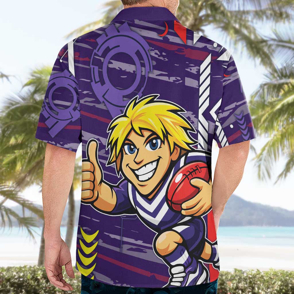 Fremantle Dockers Hawaiian Shirt Mascot Cartoon Football Illustration Style