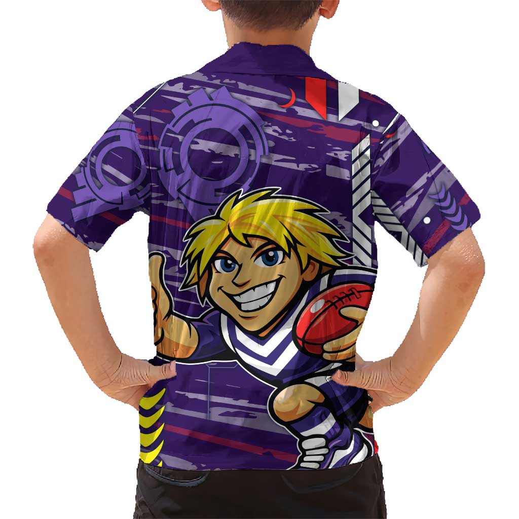 Fremantle Dockers Hawaiian Shirt Mascot Cartoon Football Illustration Style