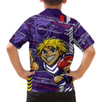 Fremantle Dockers Hawaiian Shirt Mascot Cartoon Football Illustration Style